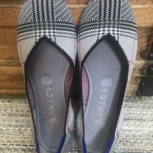 Rothy’s Grey Glen Plaid flats Size 8
